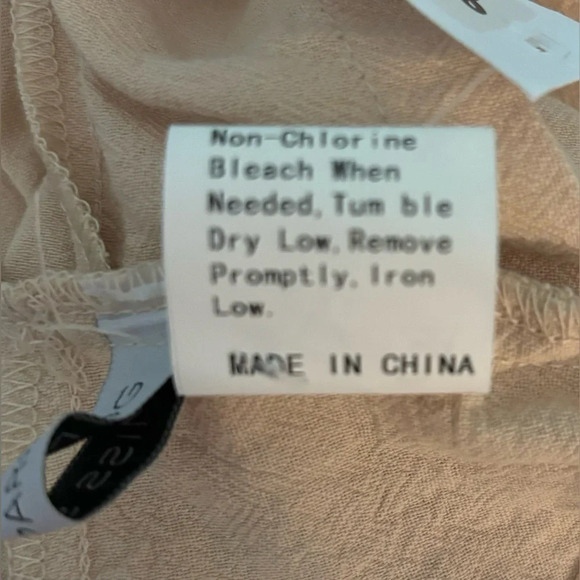 NWT Miss Sparkling Balloon Sleeve Cropped Lace-Up Back 100% Cotton Machine Wash - Picture 4 of 8